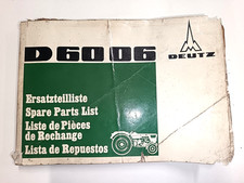 TRACTEUR MANUEL CATALOGUE PIECES DETACHEES DEUTZ D6006 SCHEMAS 1969