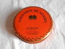 Vintage Tin Box French sweet tin 1930s nougatine de Nevers Lyron