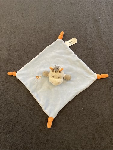 Doudou plat ane zébre bleu - doudou,