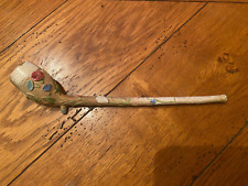 Ancienne PIPE GAMBIER en terre cuite perlée fleurs émaillées N°833 Très bon état