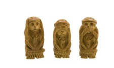 3 singes de la Sagesse en bois