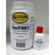 Silicone RTV ROUGE Haute Température pour plombs HT 1kg avec durcisseur 50g