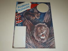 [DESSIN PRESSE BD] MARCEL THIERRY J.DES VOYAGES Art Cover GOUACHE ORIGINAL Lions