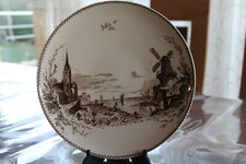 Assiette en Faïence Céramique Sarreguemines, fin XIX ème, Delft Marine U & C