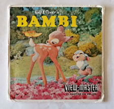 "Walt Disney's BAMBI"  VIEW MASTER 1956 PHOTOS en relief , Pochette + 3 disques.
