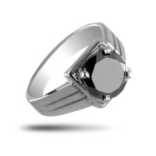 4 CT Diamant Noir Bague Lourd
