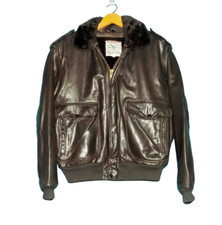 blouson aviateur  CREEKS flight coat complet  cuir marron taille XL EUR