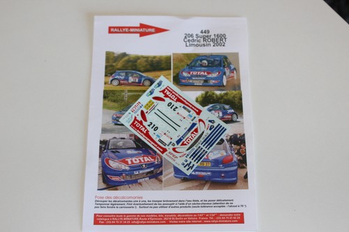 Decals peugeot 206 - 1/43,
