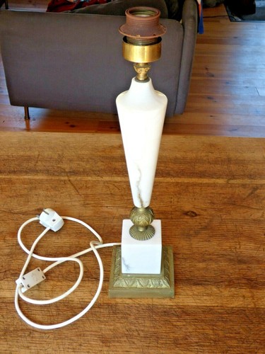 Pied lampe marbre blanc - lampe,