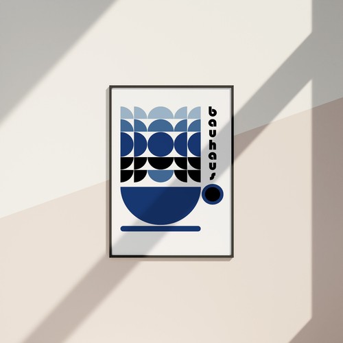 Poster bauhaus style rétro - poster,