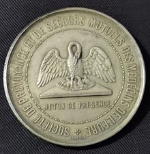 JETON PRESENCE ARGENT ♦ Sté de prév et secours mutuels des médecins de l'eure