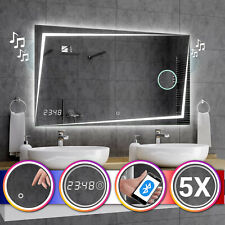 Miroir Salle De Bain Lumineux LED Berlin INTERRUPTEUR HORLOGE BLUETOOTH F03