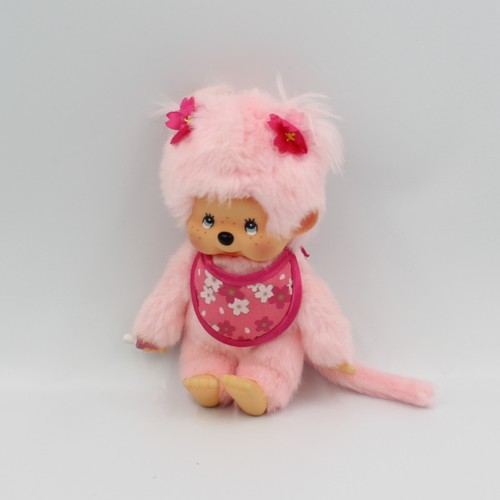 Peluche singe kiki rose bavoir - peluche,