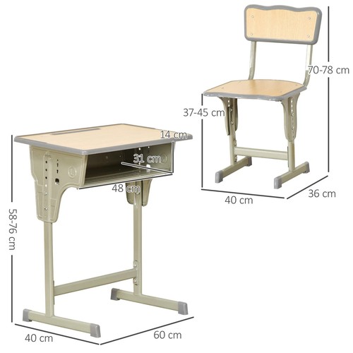 Banc école avec - banc, chaise