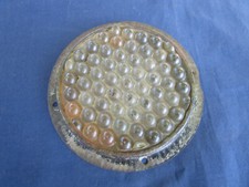 Ancienne catadioptre ronde métal verre signalisation véhicule remorque D 11,5 cm