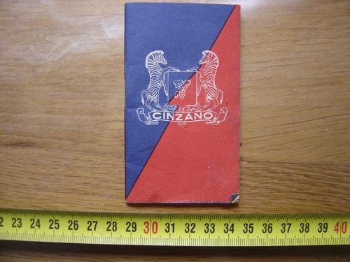 Carnet pub 1952 - 1952, cinzano