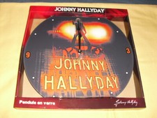 JOHNNY HALLYDAY Horloge Pendule en verre (NEUF Dans sa boite d'origine).