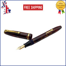 VINTAGE CONWAY STEWART DINKIE 550 STYLO PLUME MARBRE ROSE OR 14 CARATS FINE N...