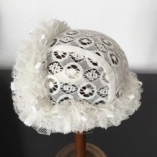 Bonnet Ancien Dentelle Bébé Poupée Coiffe Antique French Baby Bonnet