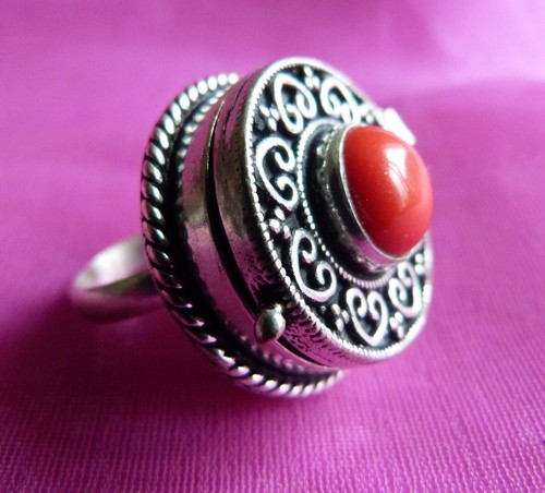 Bague poison metal argente - metal,