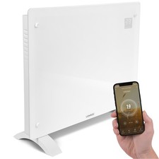 VONROC Chauffage électrique 1500W Premium Blanc – Wi-Fi Thermostat Minuterie