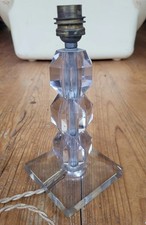 Pied de lampe en verre art déco ancien