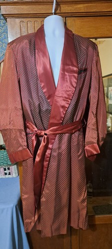 Vtg rust foulard satin smoking - vtg,