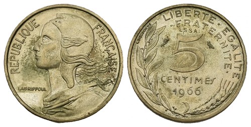 France centimes 1966 essai - 5,