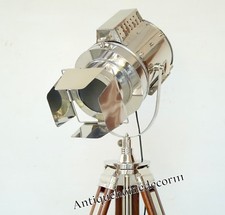 Ancien lampadaire nautique spot lampadaire bois marron trépied cadeau de coll...