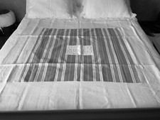 Linge Ancien nappe ou Bout De Lit En Toile de Matelas ancien Monogrammes C B