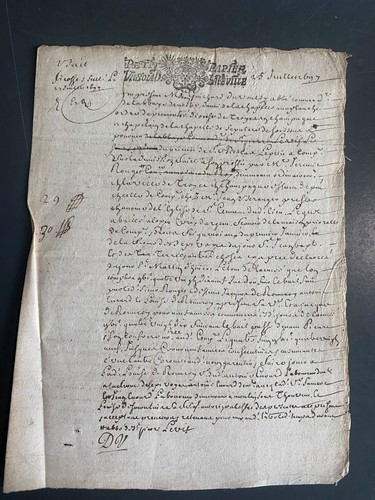 Document manuscrit 1697 louis - document,