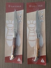 Couteau pliant Laguiole avec manche bois et tire-bouchon intégré – Neuf sous...