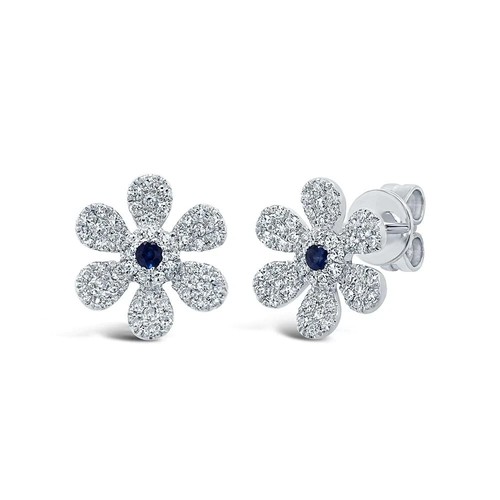 14k blanc diamant saphir - blanc,