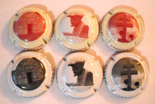 série de 6 capsules de champagne COTE DES BAR n° 8. 8a. 9. 9a. 10 et 10a