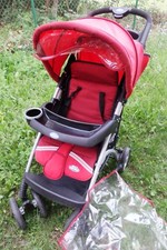 poussette bébé BABIDEAL rouge + en kdo housse anti pluie excellent état