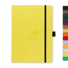 Dingbats - Earth Dotted Medium Notebook, Lime Yasuni, A5 - PU Leather Hardcover 