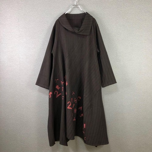 Pull robe longue motif - , laine