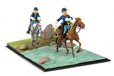 Figurine résine Tuniques Bleues, Chesterfield et Blutch "Le passage du gué" LMZ