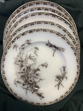 RARE 5 Assiettes Plates Faïence Sarreguemines CARMEN Couleur Noire (61)