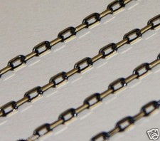 10ft Fancy Brass Soldered Link Chain - Black and Gold Color 2X4mm 