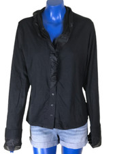 ?Purdey Chemisier Noir Magnifique Haut Boutonné Manche Longue Femme Taille 44?