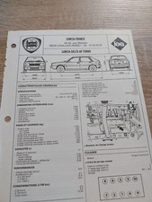 Lancia Delta HF Turbo 1.6 140 Ch Fiche Technique Regla tech 4 Pages 1990
