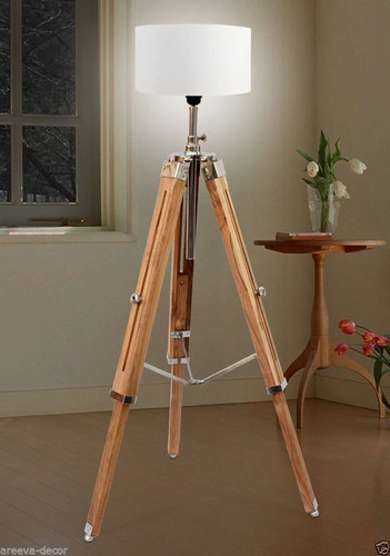Lampadaire vintage bois - vintage,