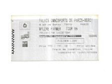 RARE / TICKET BILLET DE CONCERT - MYLENE FARMER : LIVE A PARIS ( FRANCE ) 1996