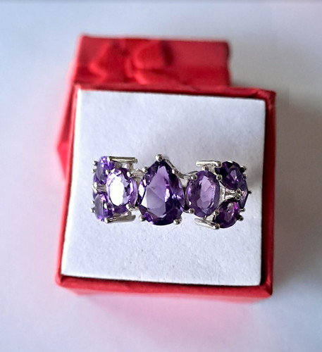 Bague améthyste argent - 925, /