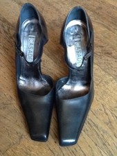 *CASADEI* Escarpins Vintage 90s Stilettos 11 cm Cuir anthracite métallisé T37