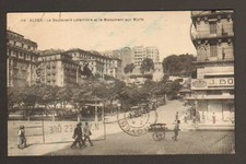 ALGER (ALGERIE) AUTOMOBILE & CHARETTE à BRAS en 1931