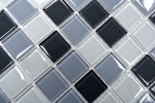 Mosaïque carreau translucide gris cuisine mirroir tuiles mur 62-0204_b |1 plaque