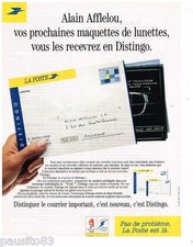 PUBLICITE ADVERTISING 0105  1991  LA POSTE courrier DISTINGO A. AFFLELOU JO ALBE
