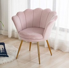 Wahson Fauteuil de Salon Chaise Coquillage avec Pieds Métal Fauteuil Scandinave